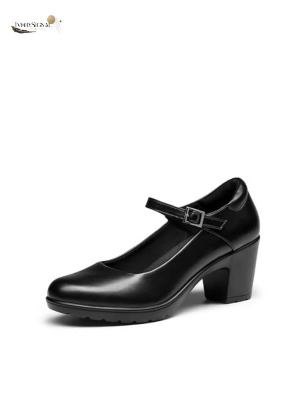 Mary Jane Arch Support Heels Low Chunky Block Heel Closed Toe Pumps